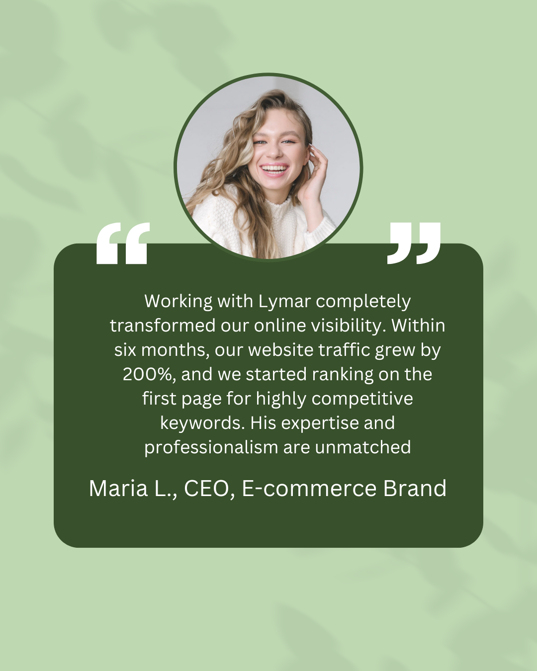 green modern customer testimonials instagram post